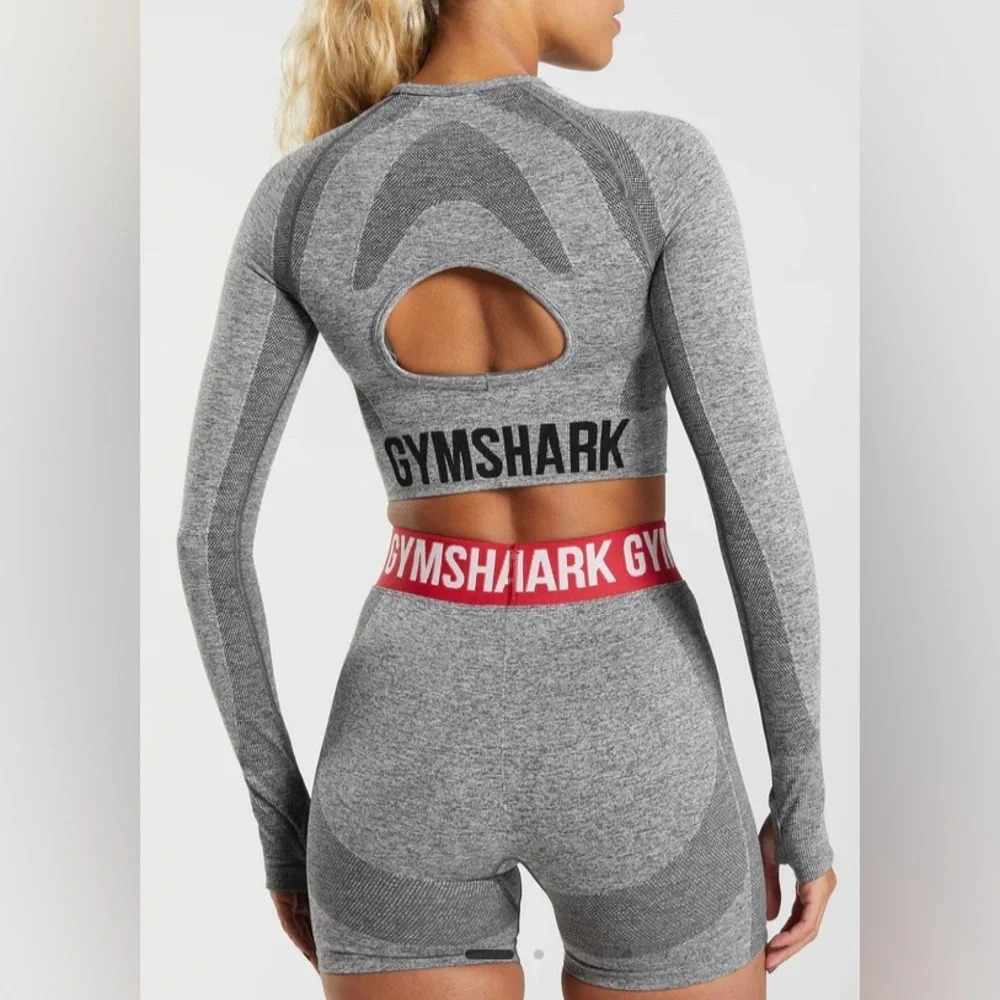 Gymshark Flex long Sleeve Seamless Crop Top 15” PTP (XS) - Picture 4 of 9